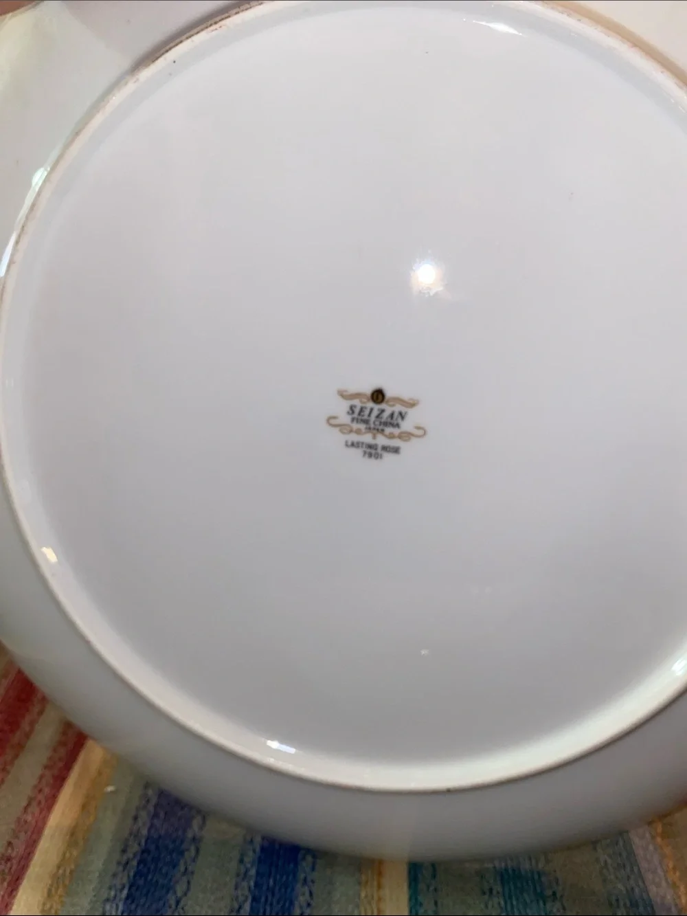 Vintage Seizan White Porcelain Dinner and Serving Bowls with Pink Rose Motif